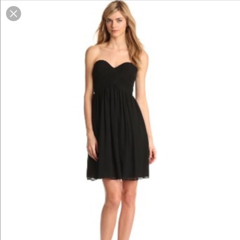 Black Strapless Donna Morgan Bridesmaid Dress